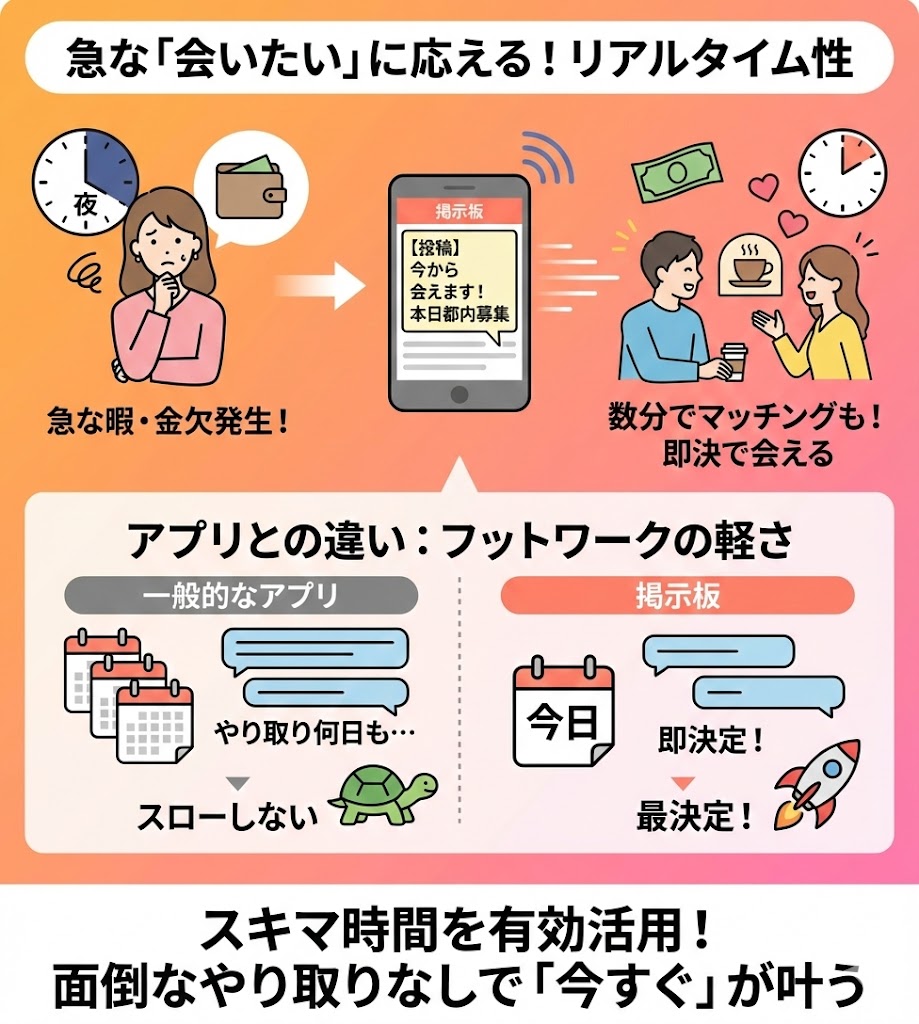 即日・短期間で会いやすい